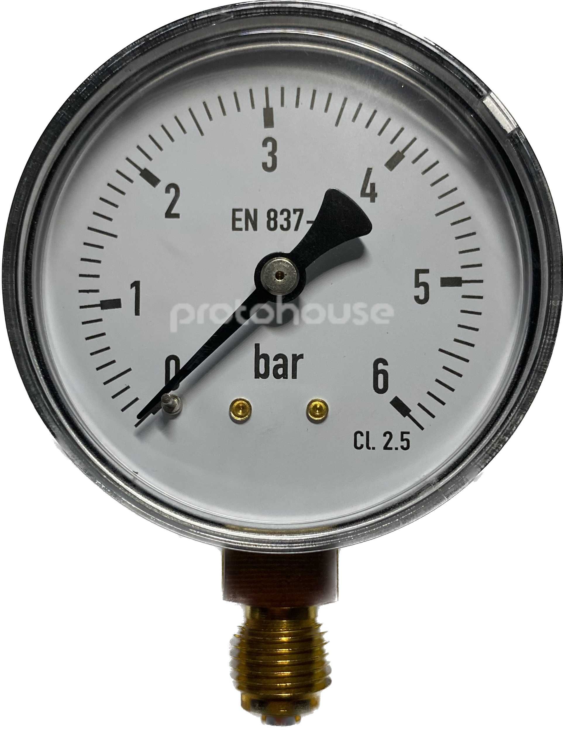 Manometr 0-6bar, dolny ¼”,tarcza 63mm