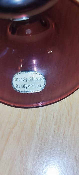 Выдувные вазы ручной работы Германия от Lauscha Glas из синего стекла