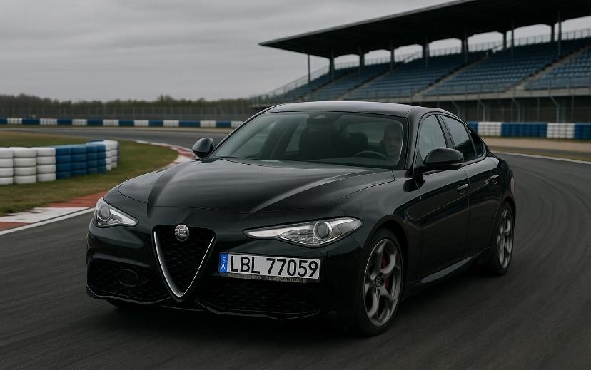 Alfa Romeo Giulia # piękne wnętrze# czarna perła