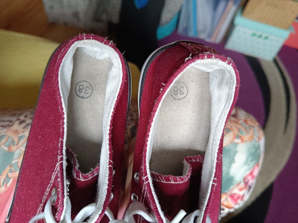 Trampki bordowe unisex 38(37)