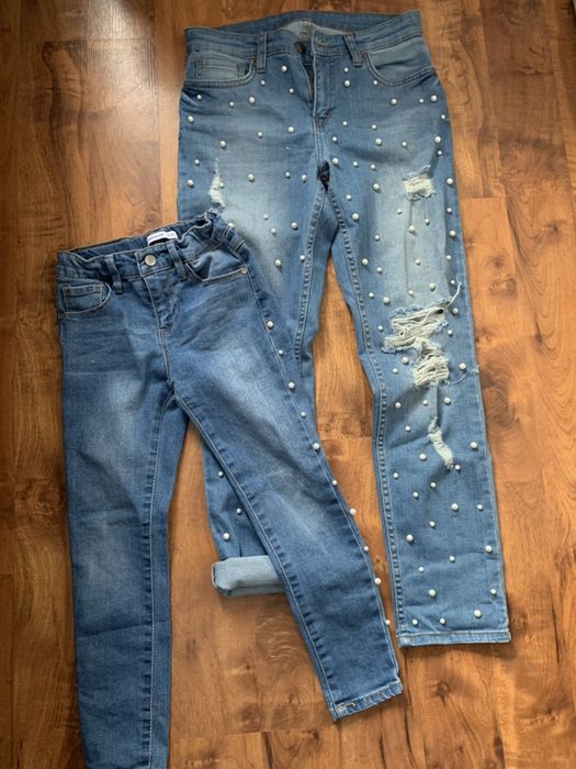 Spodnie jeansy top shop mama i corka perly perelki 36 116 reserved mot