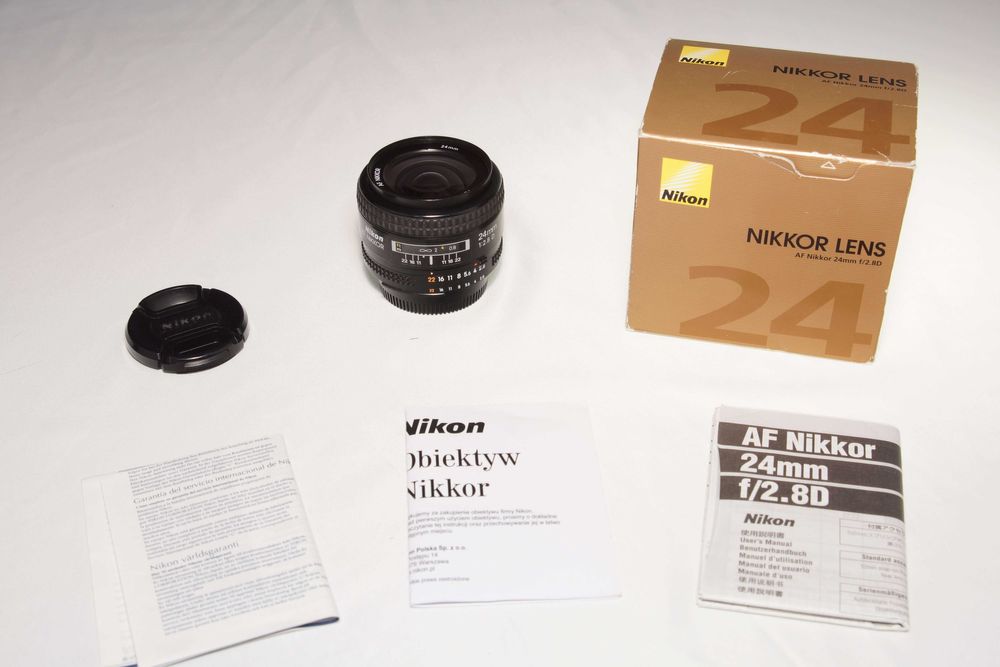 Obiektyw NIKON AF Nikkor 24mm f/2.8 D Japan BOX Nikon F # Gwarancja FV