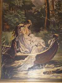 картина девушка с ребенком в лодке