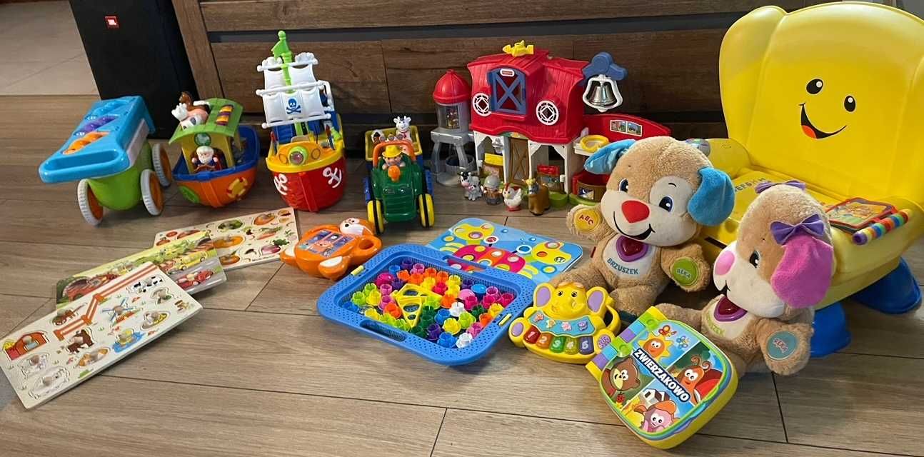 Zestaw edukacyjnych zabawek Dumel Discovery, Fisher-Price i inne