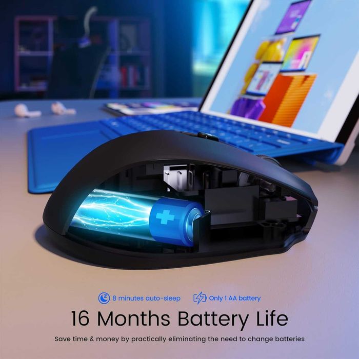 VICTSING D-09 Mysz bezprzewodowa USB czarna sensor optyczny