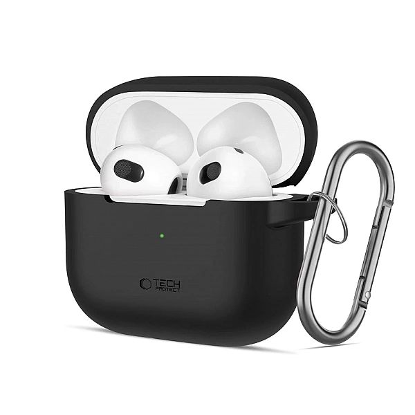 Etui Tech-Protect Silicone Hook na Apple AirPods 3 - czarne