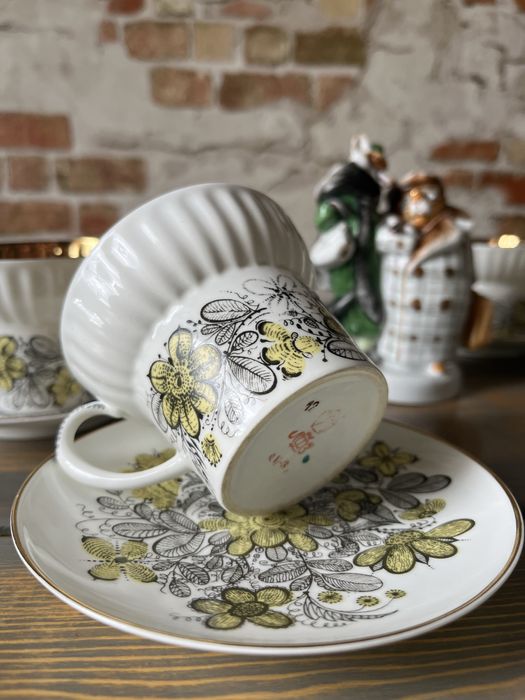 Кофейные пары  "Русское кружево" ЛФЗ. СССР.