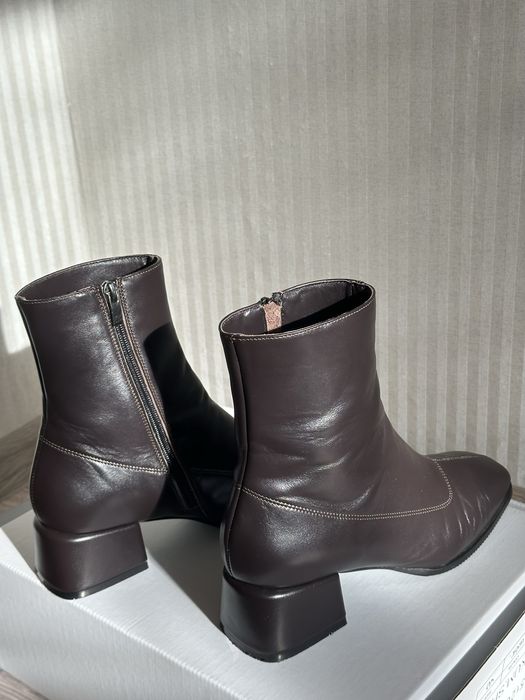Шкіряні ботинки, ботильйони 40 р., темний шоколад