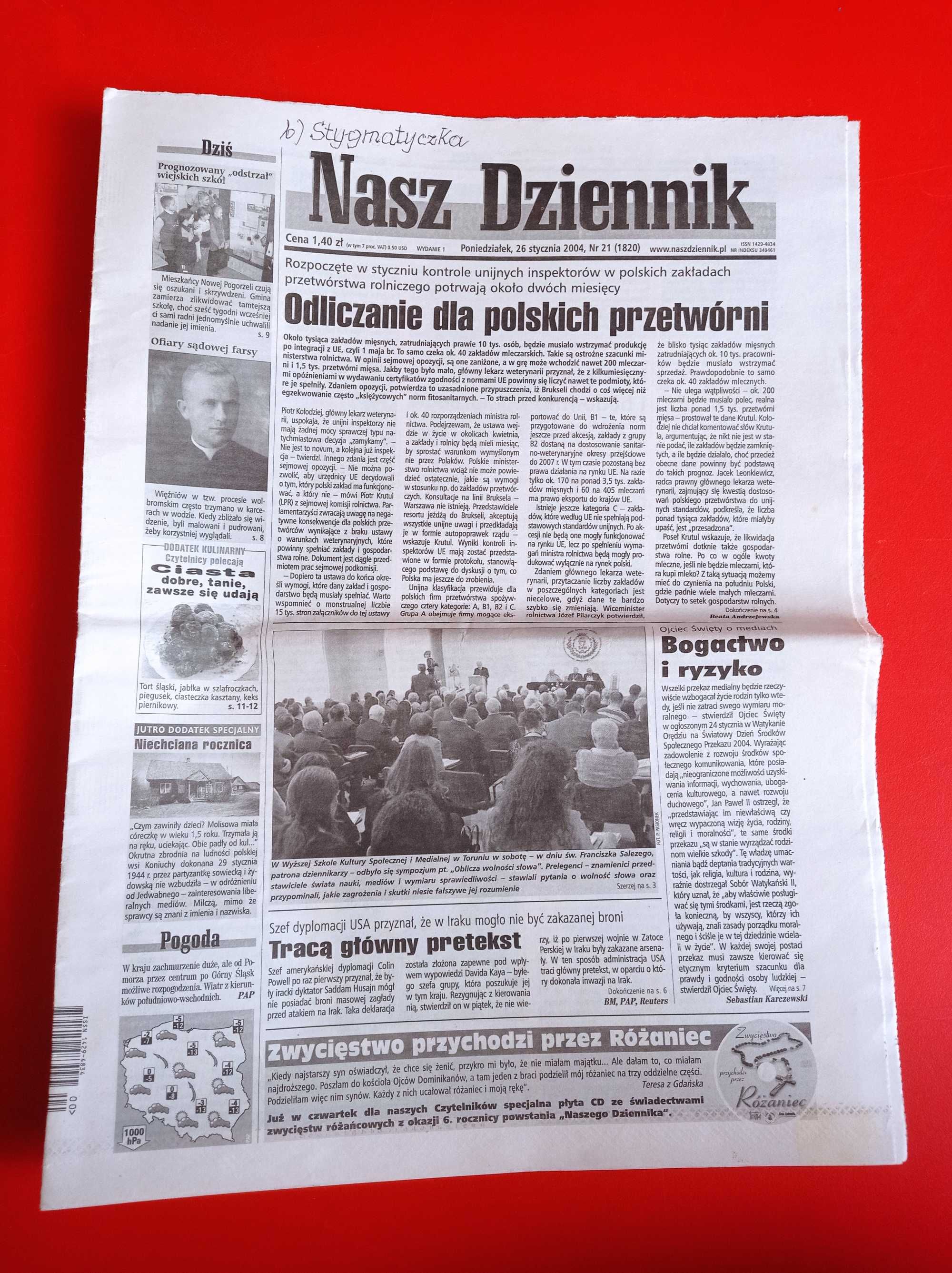 Nasz Dziennik, nr 21/2004, 26 stycznia 2004