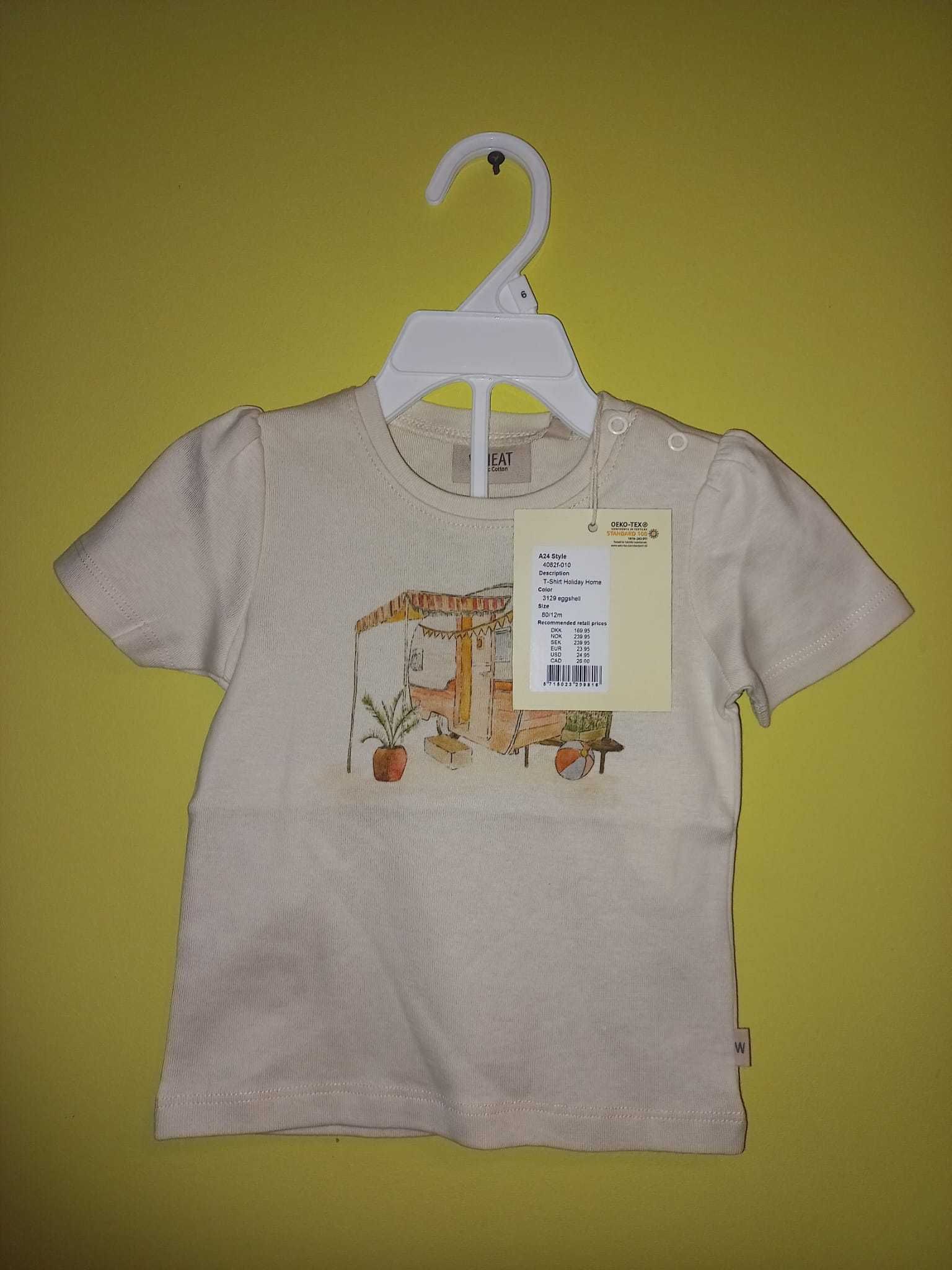 Nowy t-shirt WHEAT 80 cm cudeńko