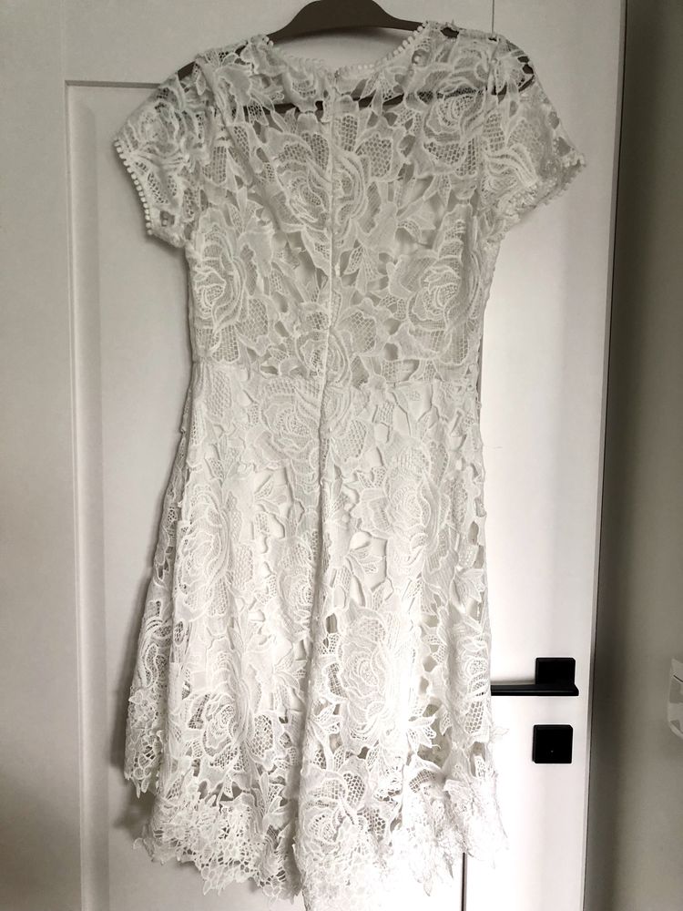 Piękna biała koronkowa sukienka ślub wesele rozmiar 40