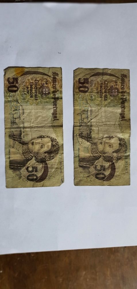 Notas antigas 50 escudos