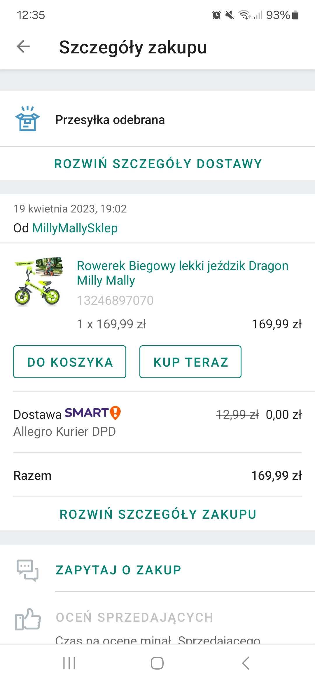 Rowerek biegowy chłopięcy