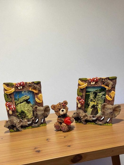 Zestaw dekoracyjny – ramki safari + miś