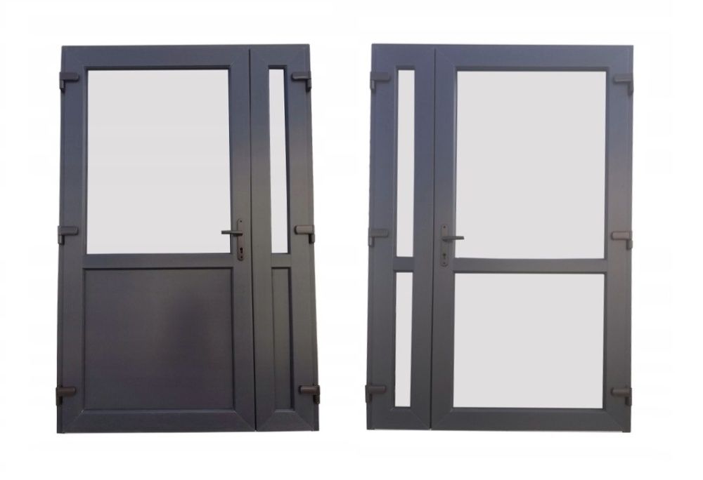 drzwi PCV zewnętrzne 125x210 dwuskrzydłowe złoty dąb nowe sklepowe pvc