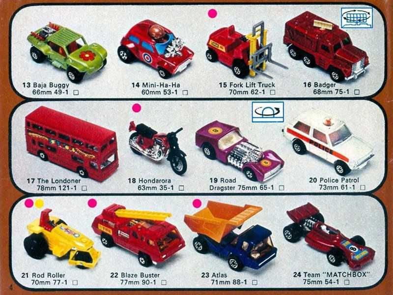 Модели машинок Matchbox Lesney винтаж 70-х годов