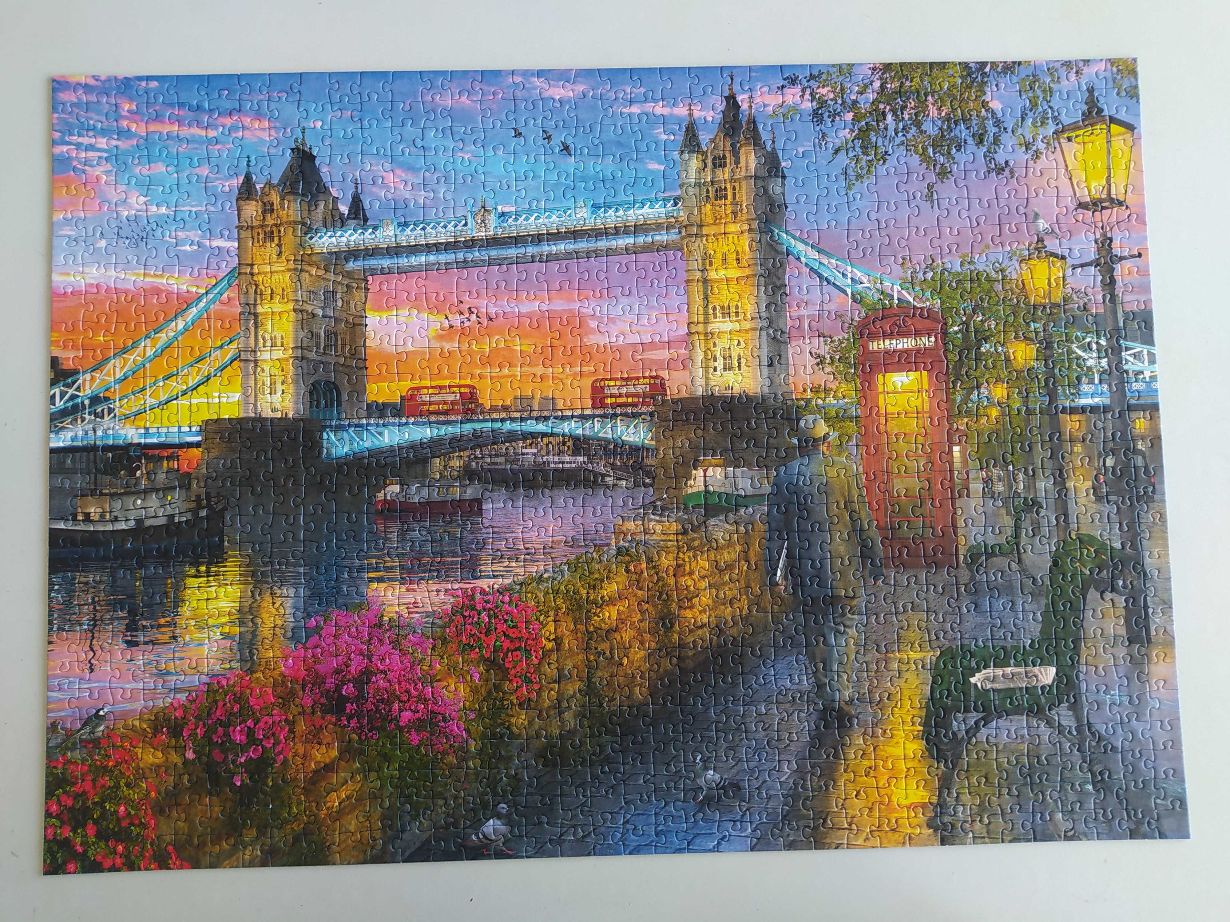 Puzzle Ravensburger, 1000 elementów, kompletne, most