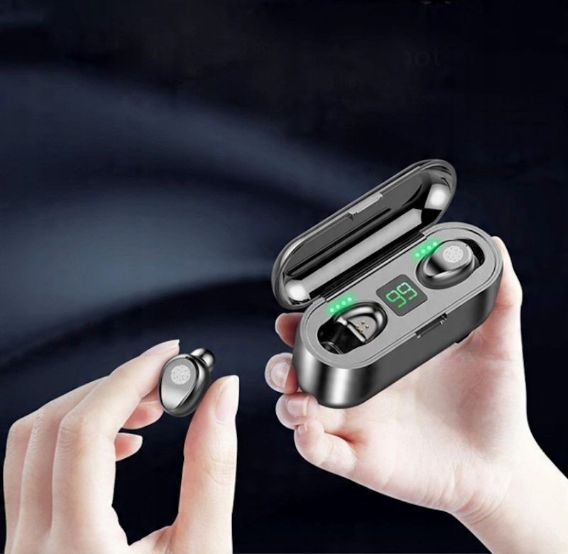 Słuchawki Bezprzewodowe DAVILIS F9 Czarne Douszne BLUETOOTH 5.1