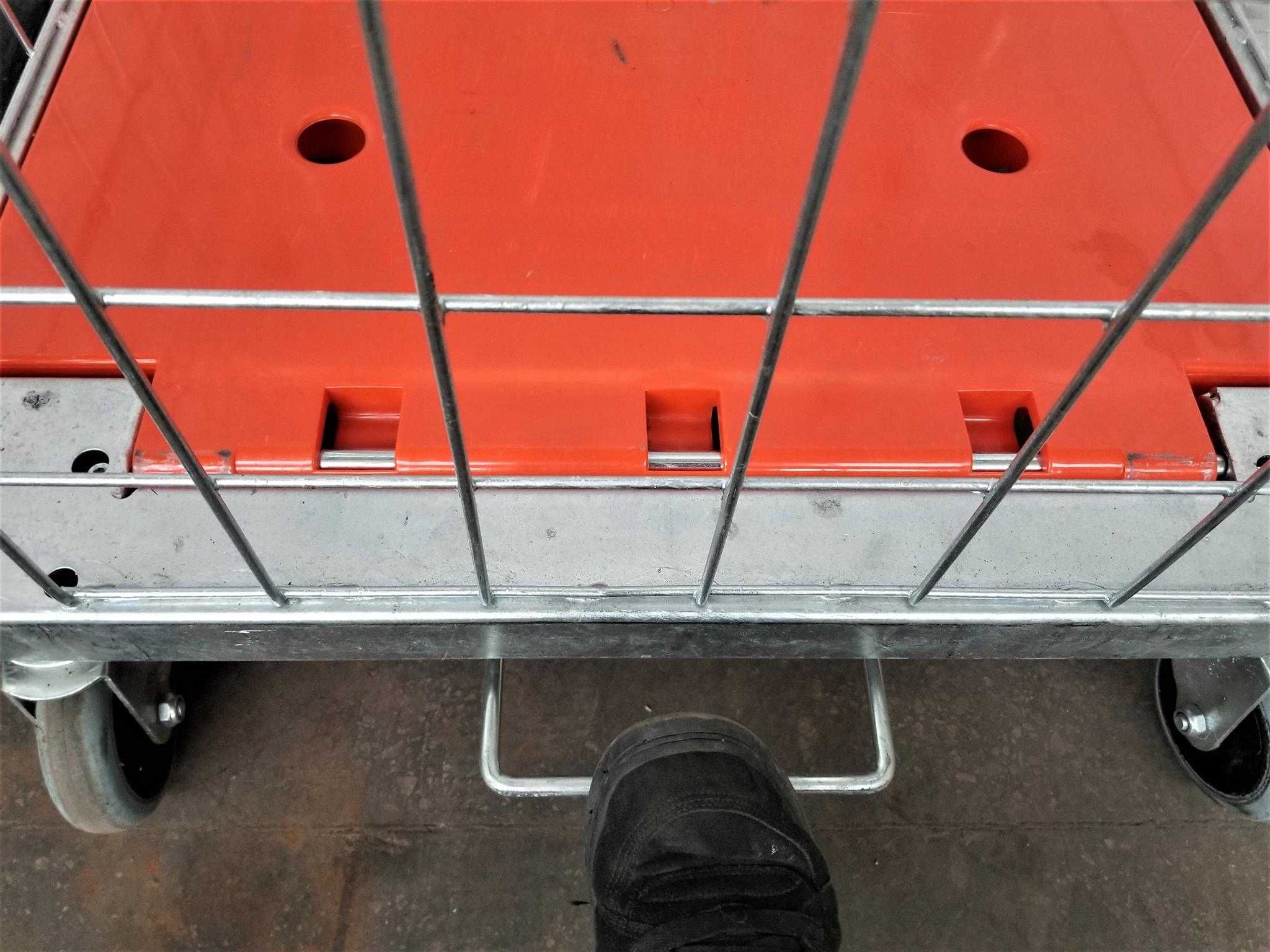 Wózek z HAMULCEM Magazyn Kurierski Transportowy Gniazdowy Rollkontener