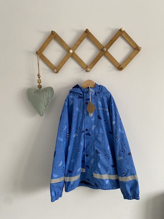 Kurtka jak lindex 134/140 na polarze niebieska nordbjørn w parasolki