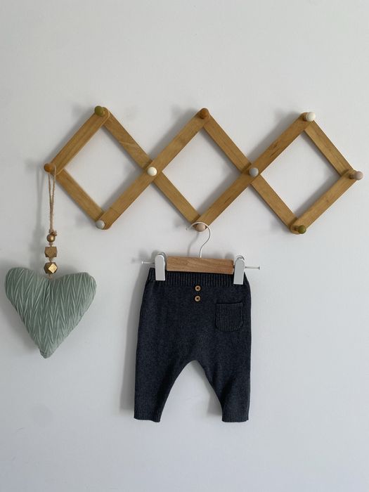 Spodnie zara dzianinowe legginsy 62 grafitowe guziki