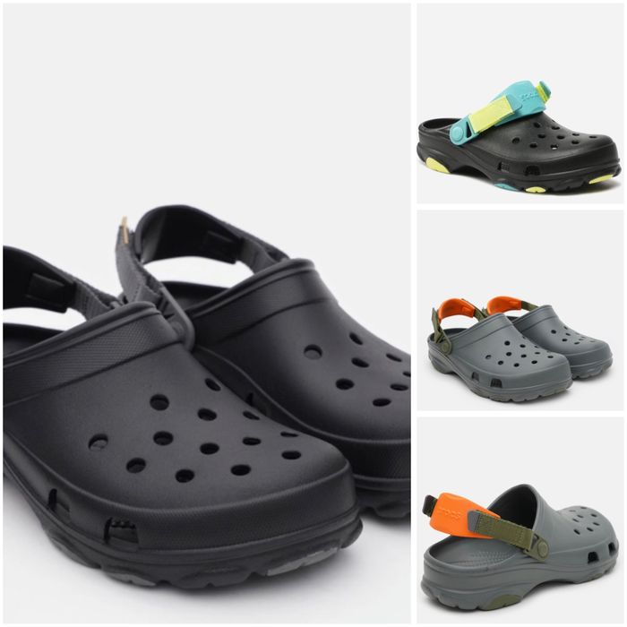 Літні крокси сандалі Crocs шлопанці оригінал чоловічі чорні туристичні