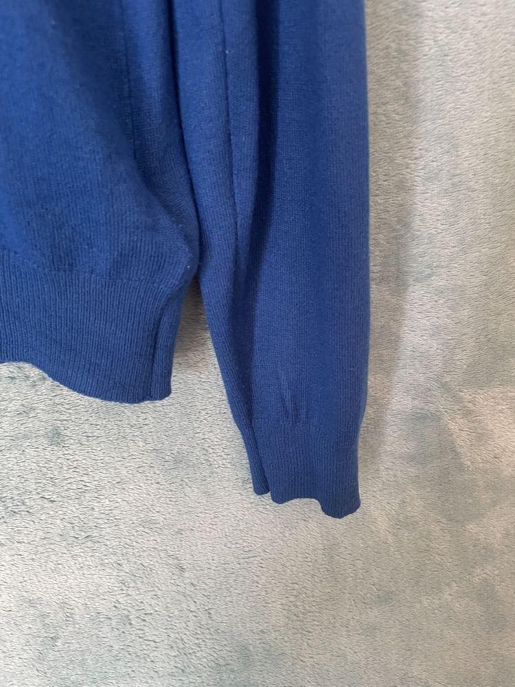 Dzianinowy  sweter damski  cienki rozpinany niebieski L/ XL , M&S