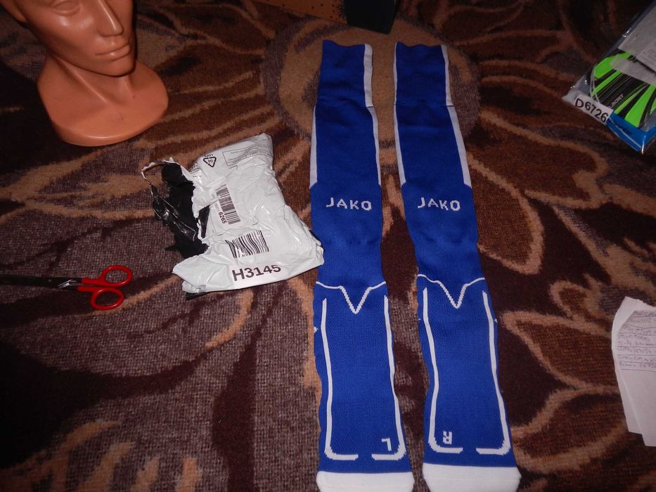 Wyprzedaż->h3145 JAKO getry piłkarskie Lazio, granatowe niebieskie, L