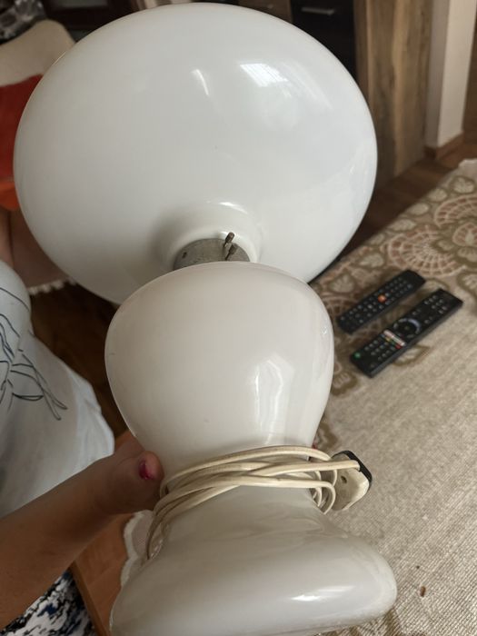 PieknaGabinetowaSzklana lampa prl retro unikat sprawna 100% orginalna