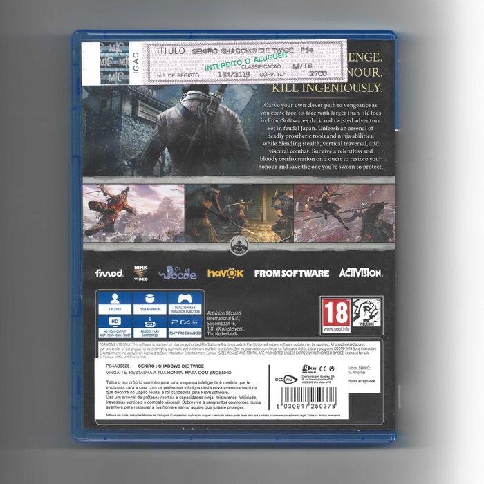 Sekiro: Shadows Die Twice - PS4 - Completo