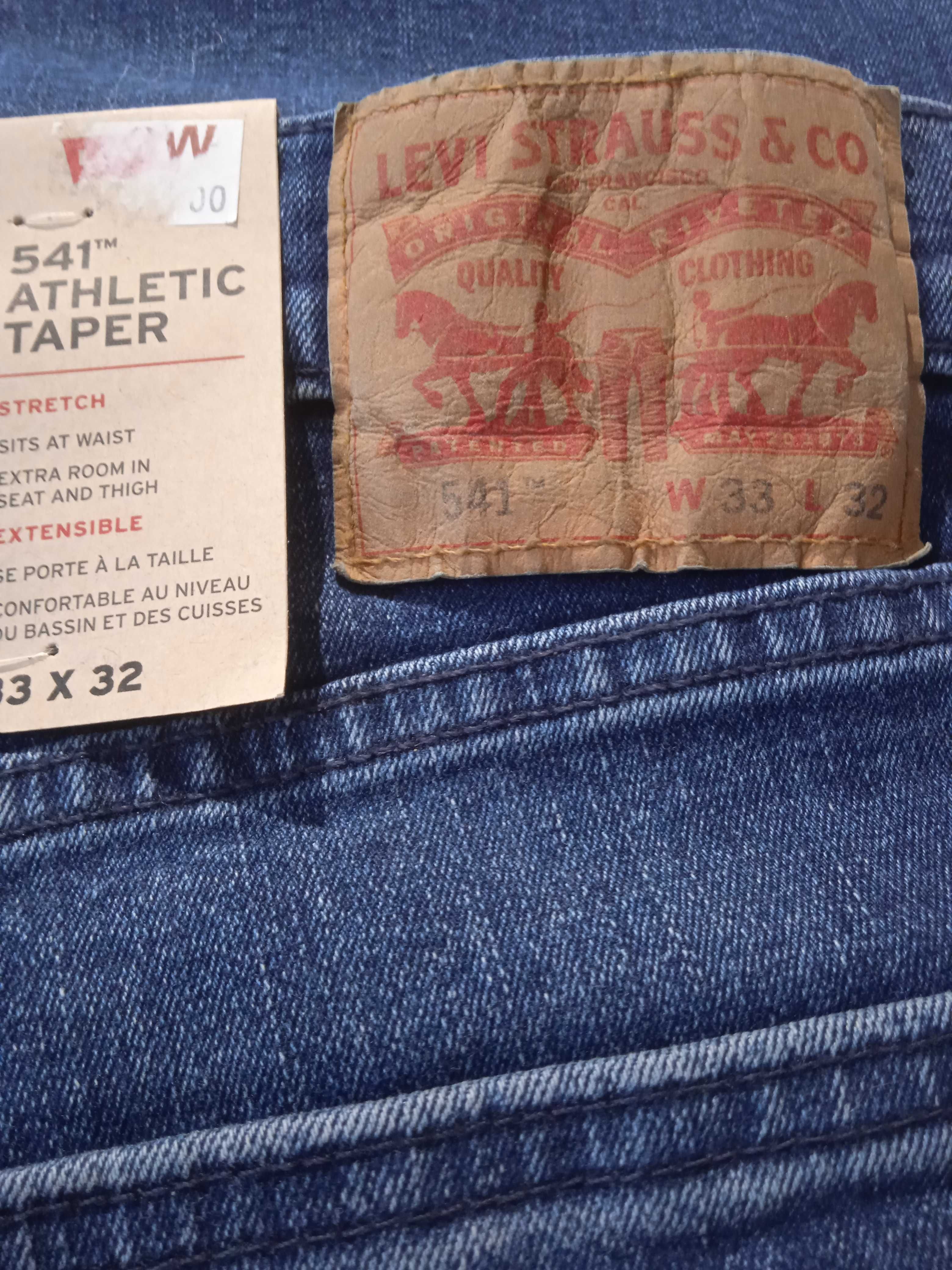 Levis 541 Athetic Taper Nowe granatowe spodnie jeansy W33 L32