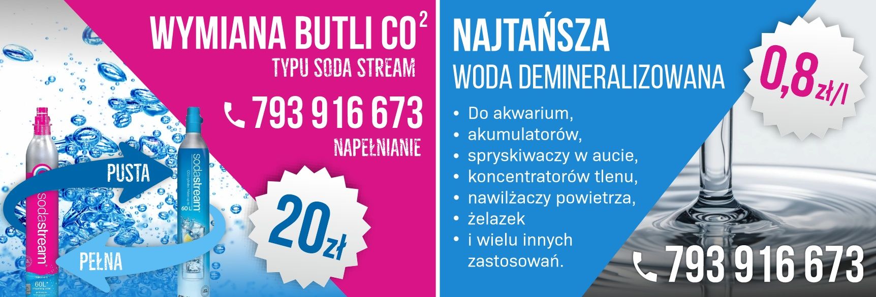 Sodastream Wymiana butli-Nabijanie CO2 Warszawa Wola