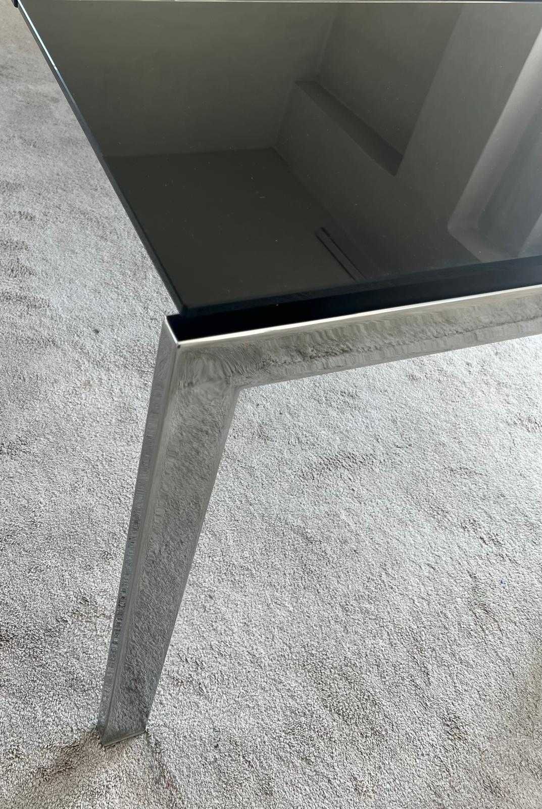 rozkładany szklany stół ,nogi chromowane 260x90 i 160, włoski design