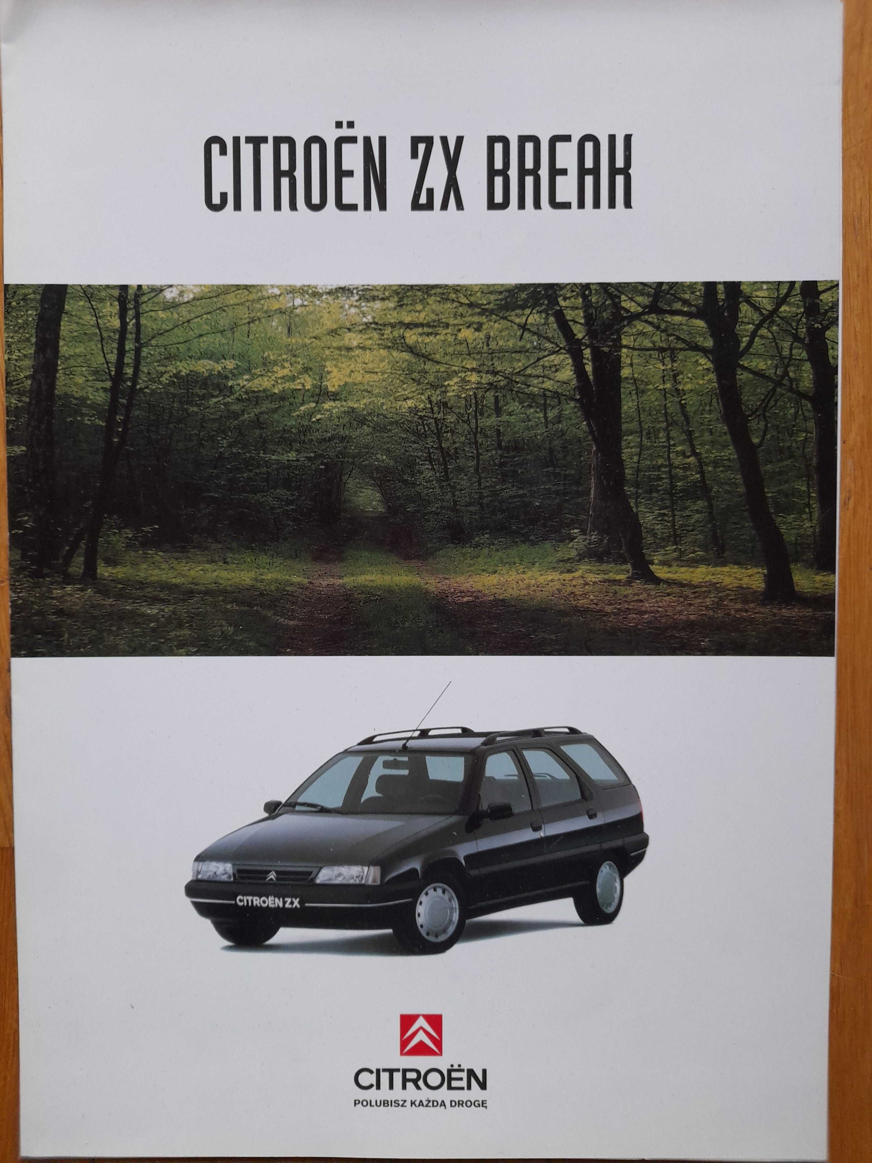 CITROEN ZX Break, kombi 1.4i, 1.9D, 1.9 Turbo D prospekt polski