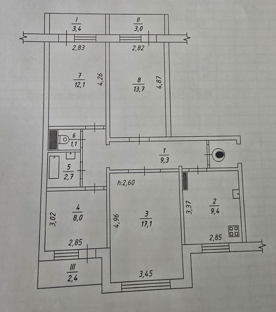 Продається 4 кімн. кв. на вул. Героїв Крут. Черепіна.