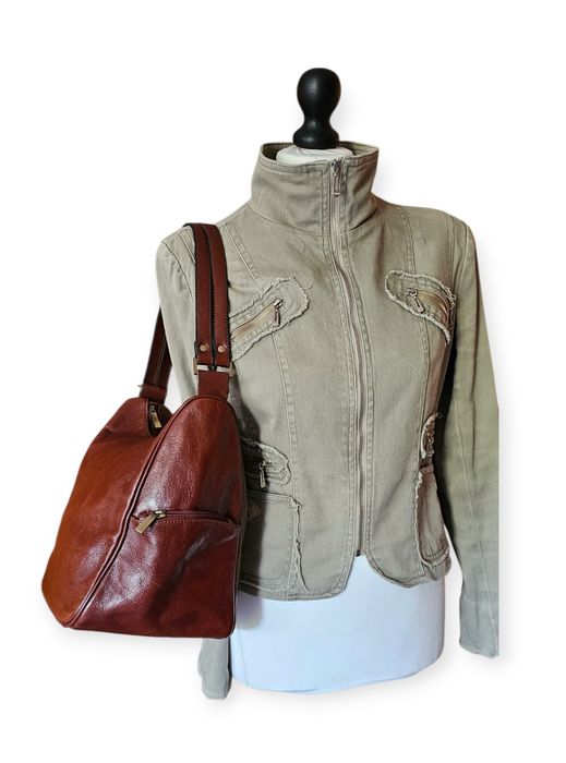 Skórzana torebka pojemna vintage retro boho y2k 90s 80s avant garde