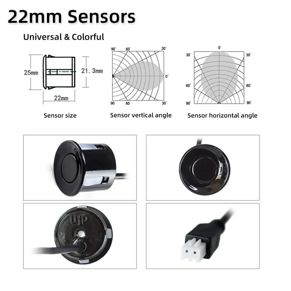 Kit de sensores de estacionamento com display e aviso sonoro. (Novo)