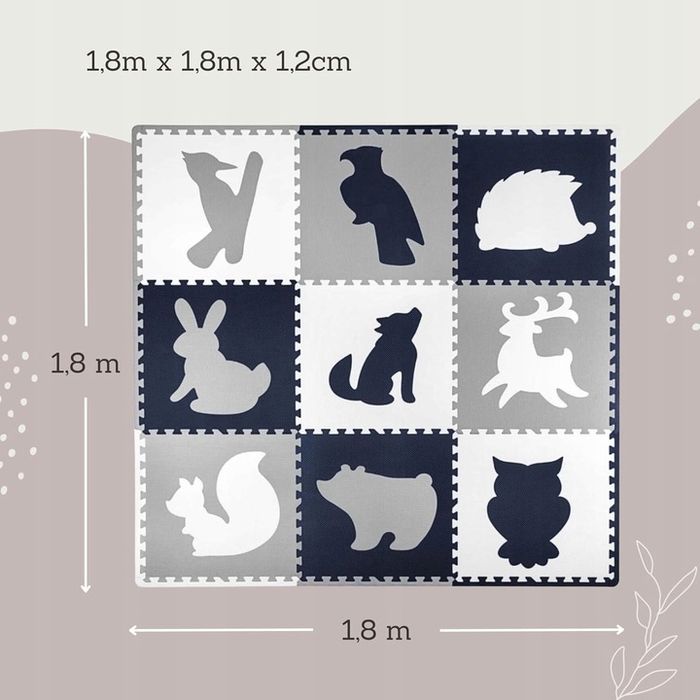 Hakuna duża mata podłogowa puzzle dla niemowląt do raczkowania 1,8m