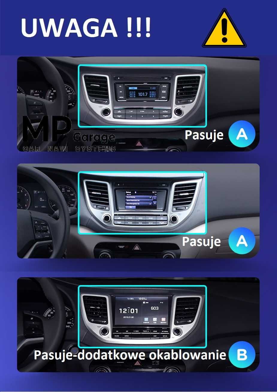 Hyundai ix35 Tucson Nawigacja Android11 4G LTE Carplay/AA Qled