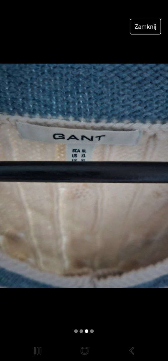 Sweter wełniany GANT rozm. XL