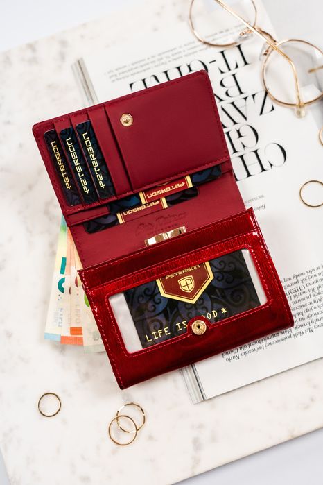 portfel damski skórzany ptn ph30-1-sh-1901 red