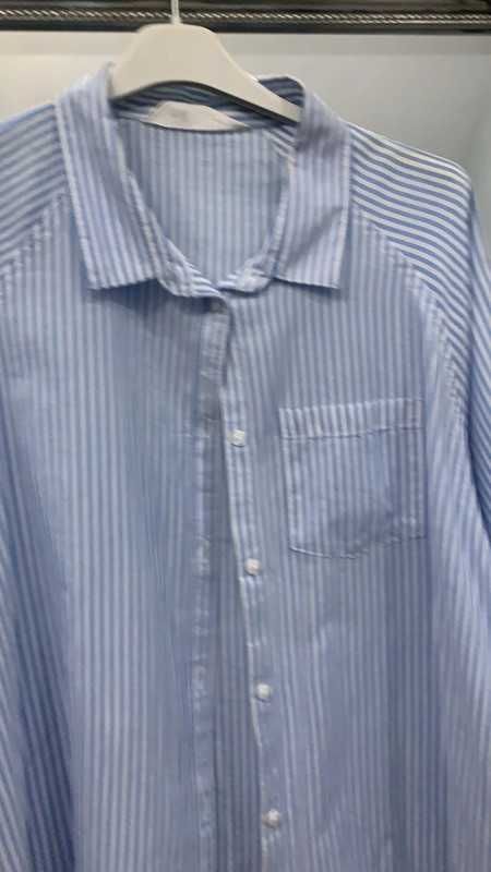 H&M damska błękitna lekka bawełniana koszula w paski