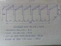 Wiata 15m-8m-h4,6m,blacha t-50 na dach.
