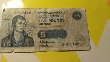 Banknot kolekcjonerski 5 funtów brytyjskich