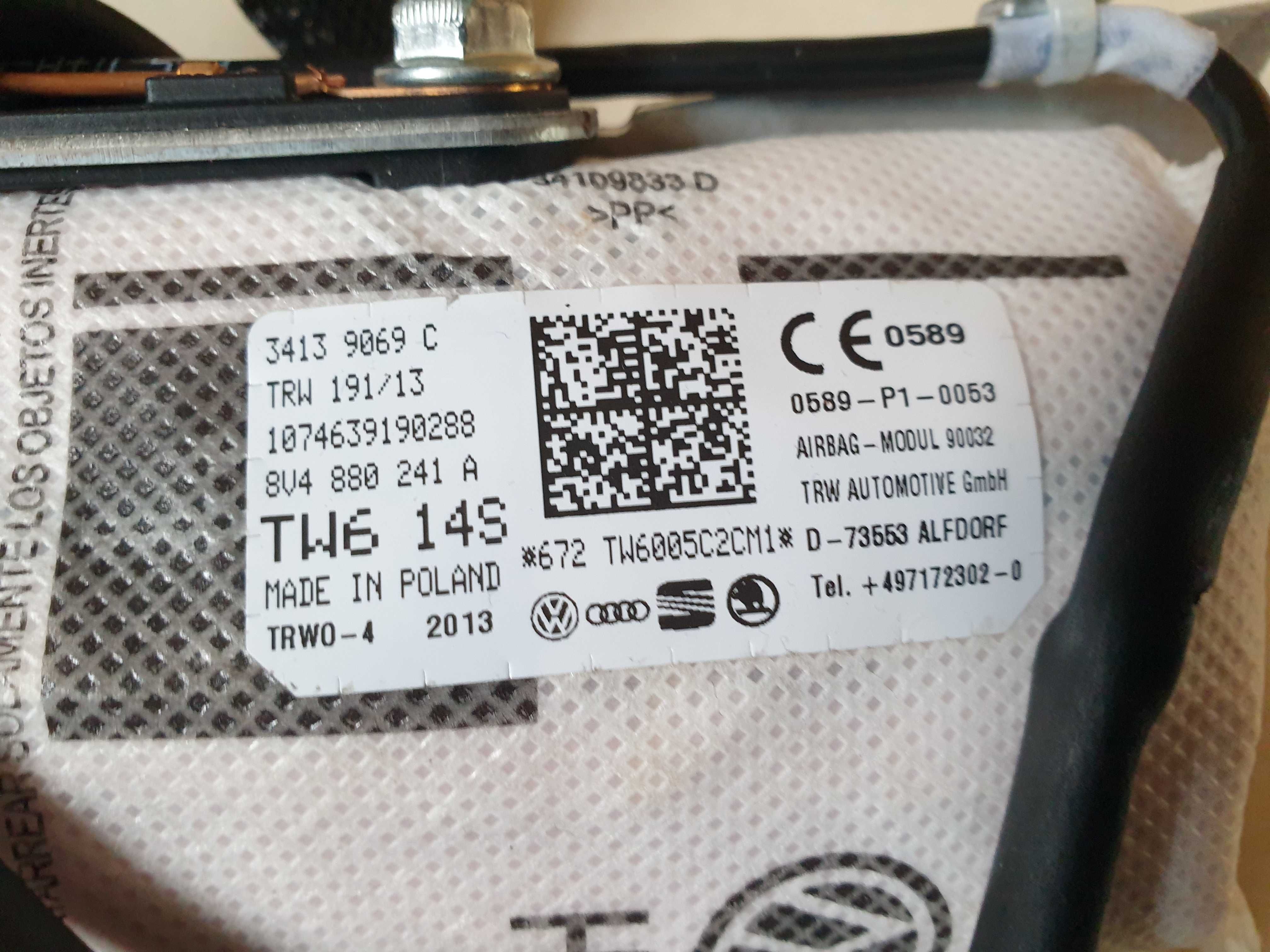AUDI A3 S3 RS3 8V AIRBAG Banco Dianteiro Esquerda Lado Condutor