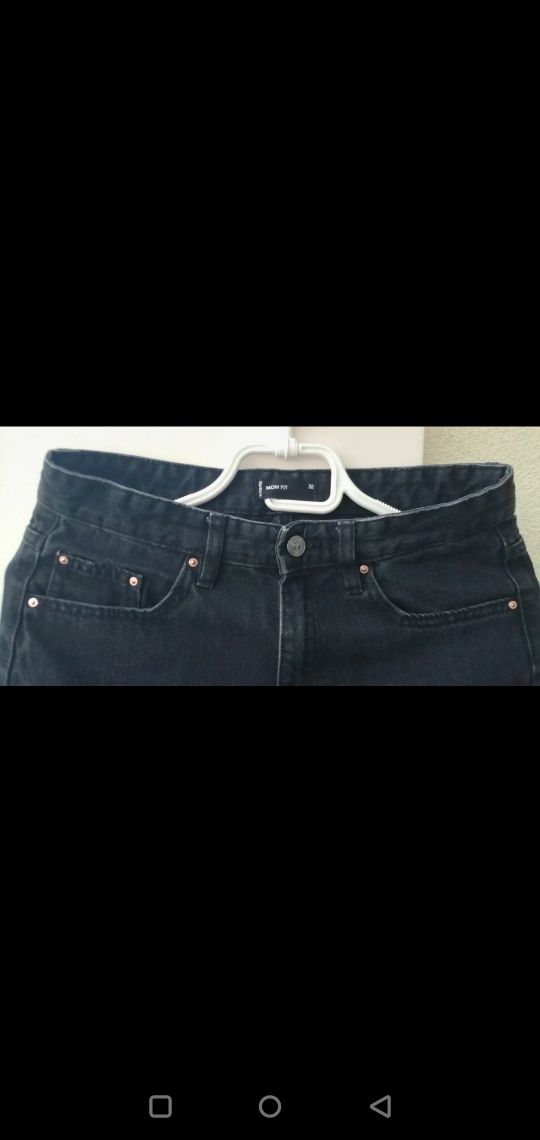 Czarne jeansy Sinsay mom fit  r , 38