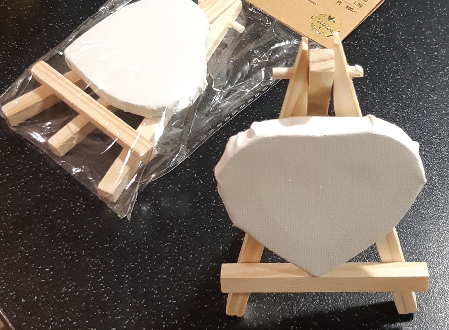 Sprzedam - mini sztaluga 12cm + obraz serduszko, 2 szt.
