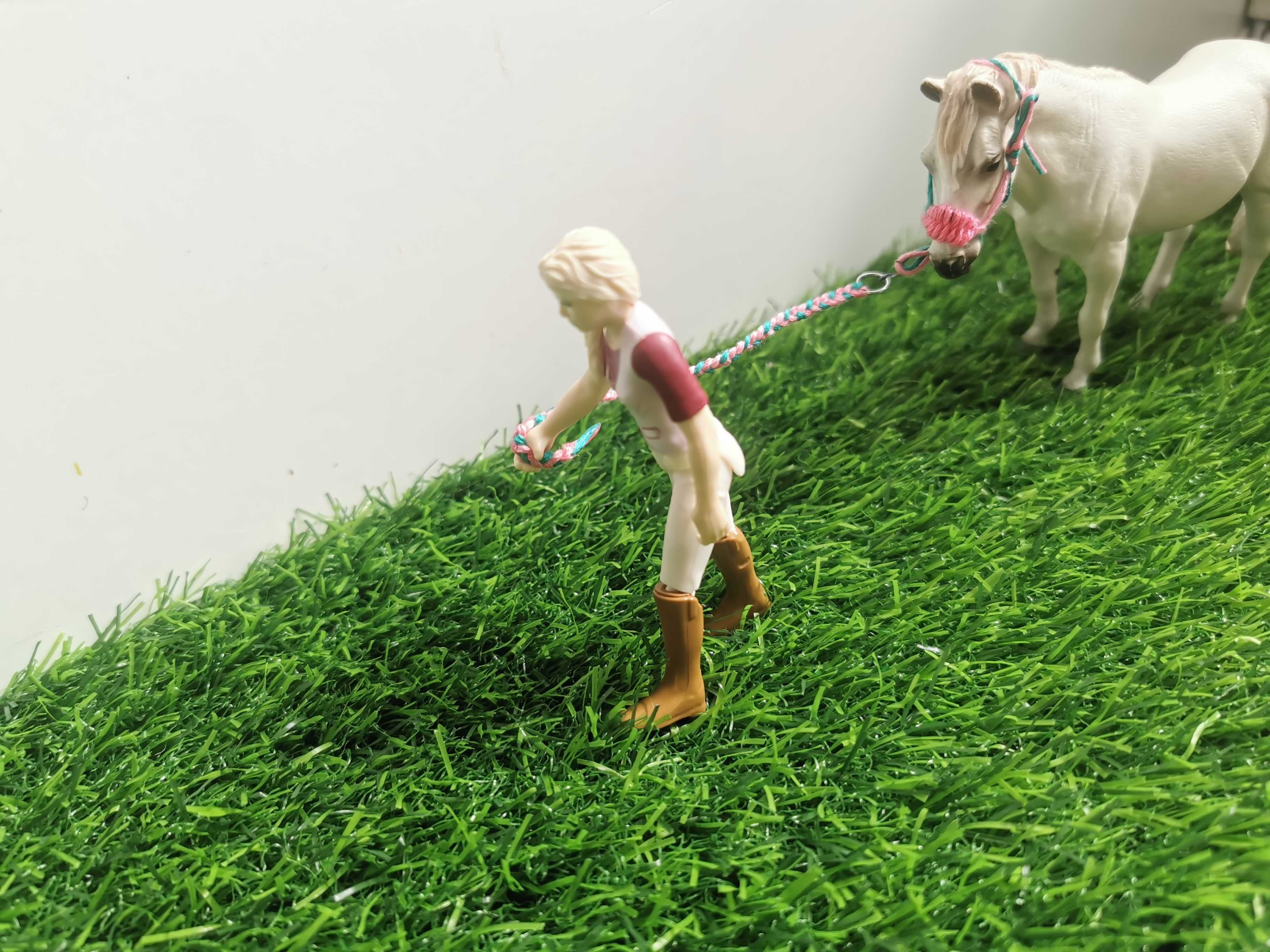 Ręcznie robiony halter + uwiąz dla koni schleich/collecta itp.