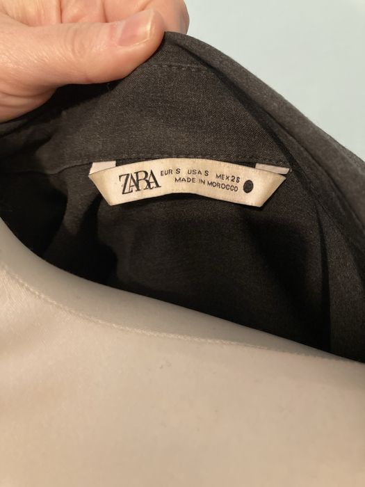 Zara koszula luźna, przedłużana w kolorze grafitowym  roz. S