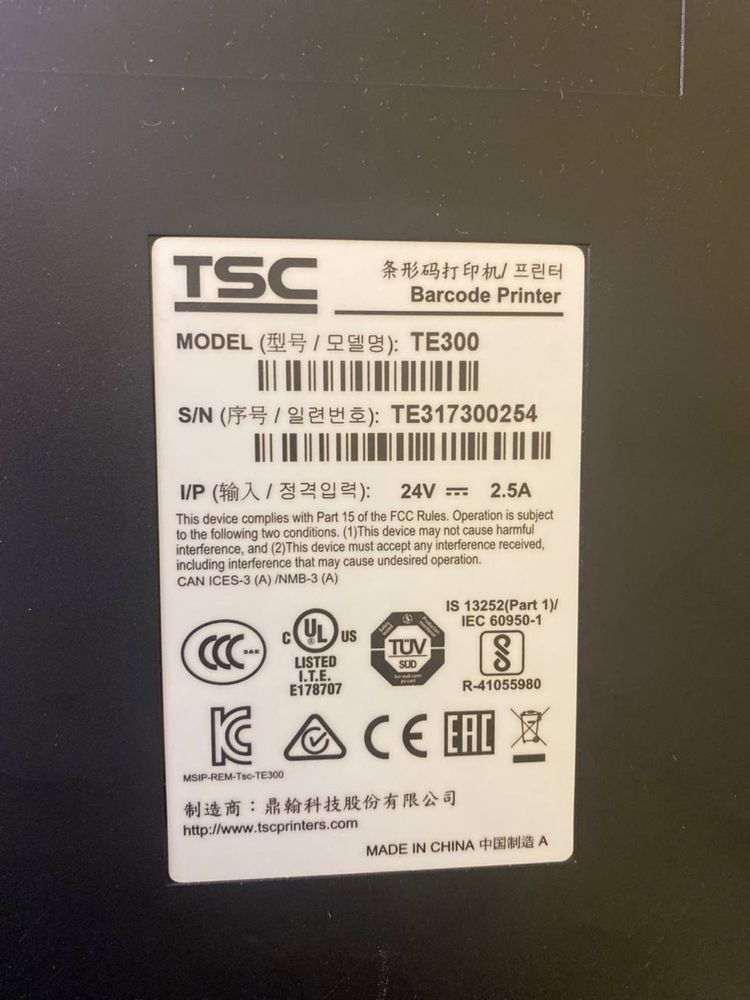 Настольный принтер этикеток TSC TE300 термопринтер лазерный